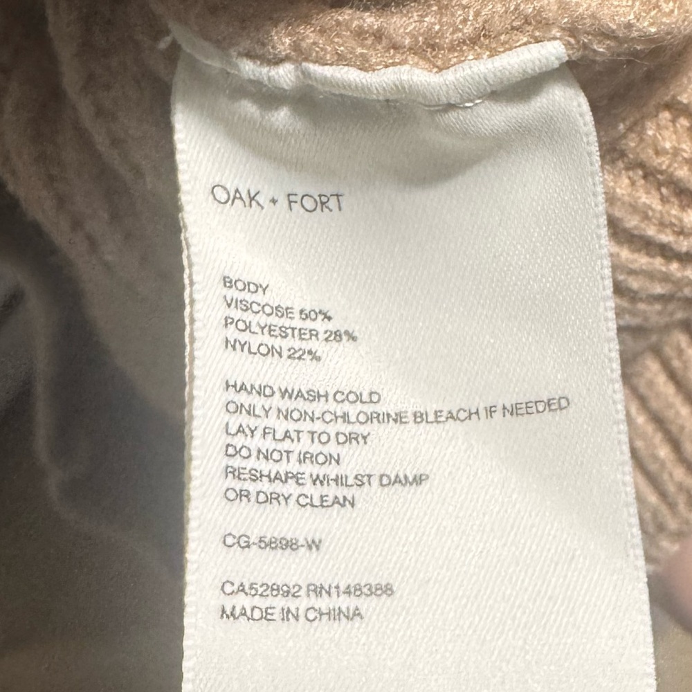 OAK + FORT Ribbed Button-Up Cardigan - Beige - Picture 6 of 6